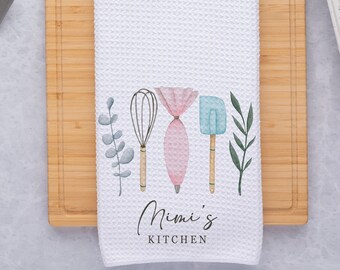 Personalized Kitchen Towel, Custom Waffle Weave Towel
