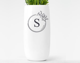 Personalized Ceramic Vase, Custom Wedding Anniversary Gift For Couple