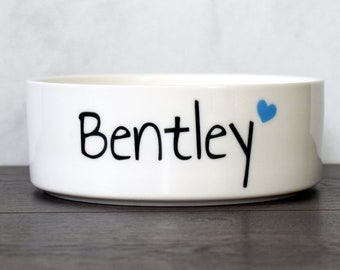 Custom Dog Bowl, Personalized Pet Bowl, Cute Heart Cat Bowl