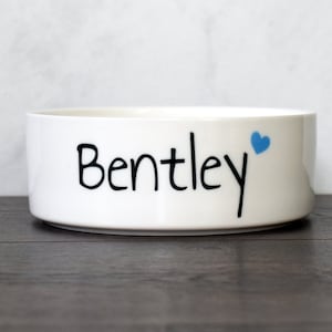 Custom Dog Bowl, Personalized Pet Bowl, Cute Heart Cat Bowl