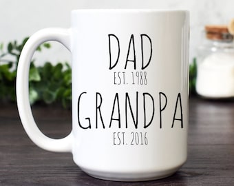 Personalized Father's Day Mug, Dad Grandpa Established