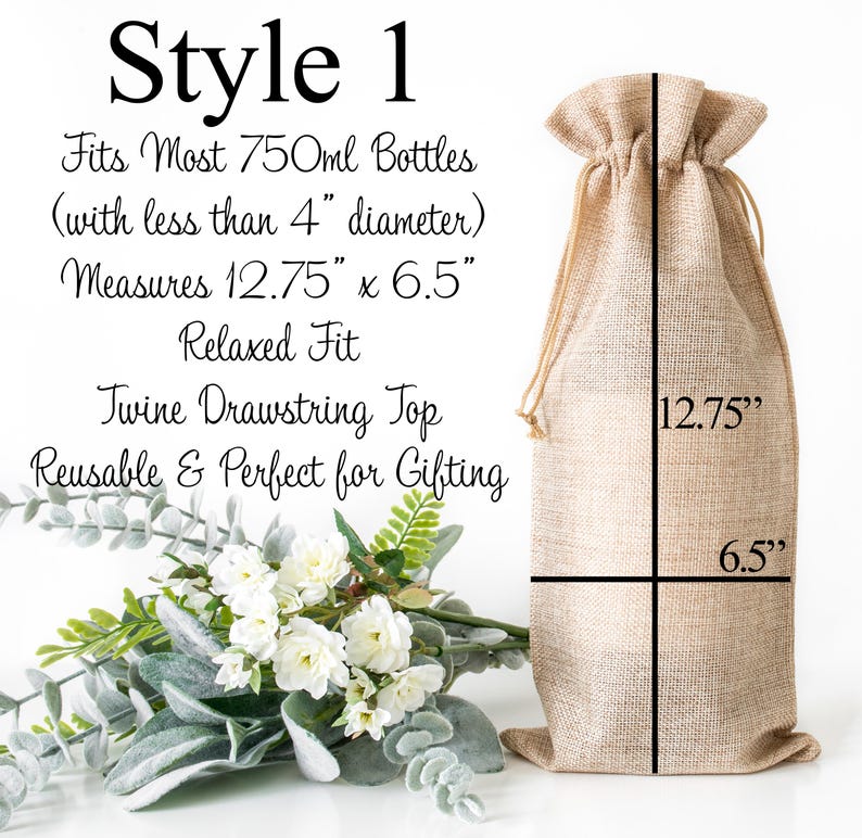Portabolsas de vino personalizado, bolsa de mano personalizada para botellas, regalo para parejas, aniversario de bodas o compromiso, regalo para celebrar fiestas familiares. imagen 5