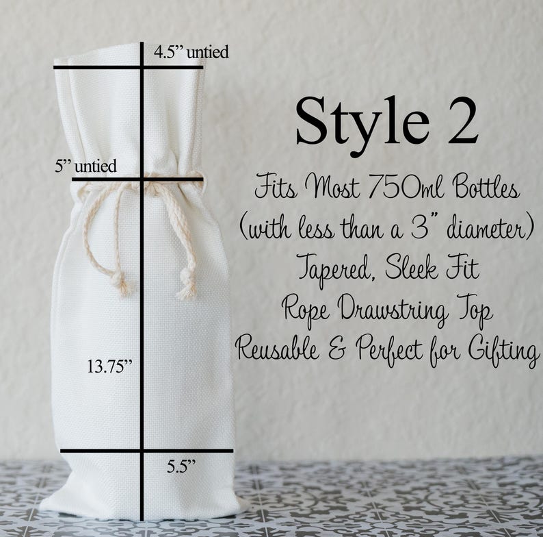 Portabolsas de vino personalizado, bolsa de mano personalizada para botellas, regalo para parejas, aniversario de bodas o compromiso, regalo para celebrar fiestas familiares. imagen 6