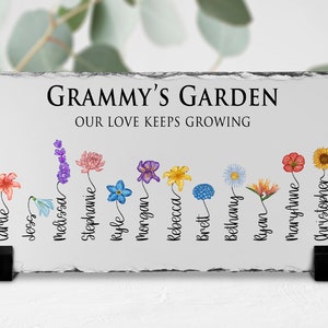Personalized Garden Stone Indoor Decor, Custom Gift for Grandmother, Mother's Day Gift