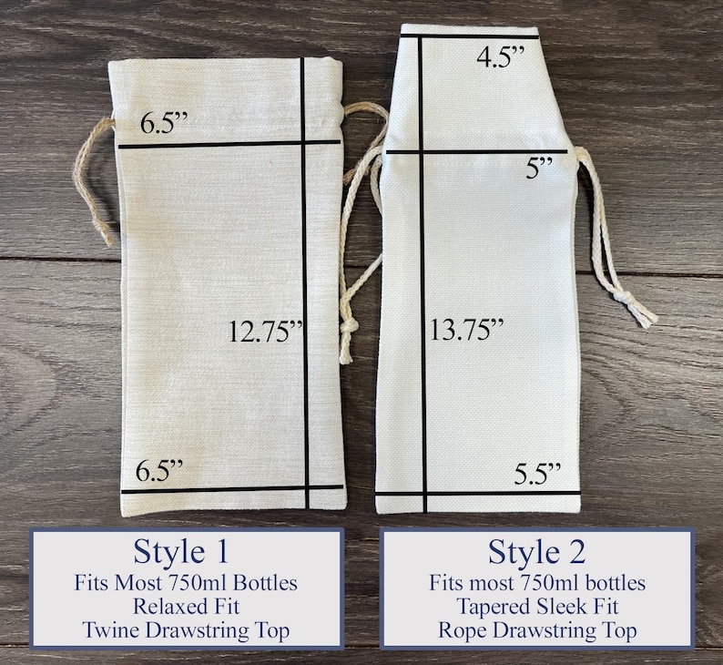 Personalized Wine Bag Holder, Custom Tote Bag for Bottle, Gift for Couples Wedding Engagement afbeelding 4