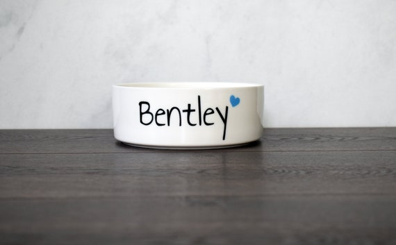 Custom Dog Bowl, Personalized Pet Bowl, Cute Heart Cat Bowl