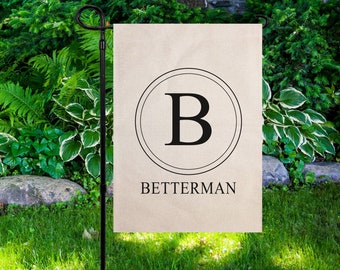 Personalized Garden Flag, Custom Yard Decor, Simple Monogram