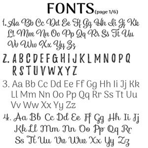 以下が含まれることがあります： フォントブックのページで、大文字の異なるスタイルが表示されています。ページには「FONTS（1/6ページ）」とラベル付けされています。