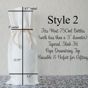 Personalized Wine Bag Holder, Custom Tote Bag for Bottle, Gift for Couples Wedding Engagement afbeelding 6