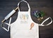 Personalized Linen Kitchen Apron, Custom Cooking Apron with Pocket 