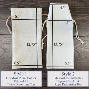 Portabolsas de vino personalizado, bolsa de mano personalizada para botellas, regalo para parejas, aniversario de bodas o compromiso, regalo para celebrar fiestas familiares. imagen 4