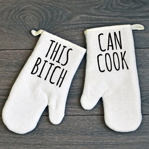 Funny Oven Mitt Set of Two, This Bitch Can Cook