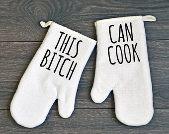 Funny Oven Mitt Set of Two, This Bitch Can Cook