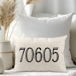 Personalized Zip Code Pillow or Pillow Cover, Custom Lumbar Sham, Gift for Family New Home, Custom Throw Pillow Case Housewarming Gift