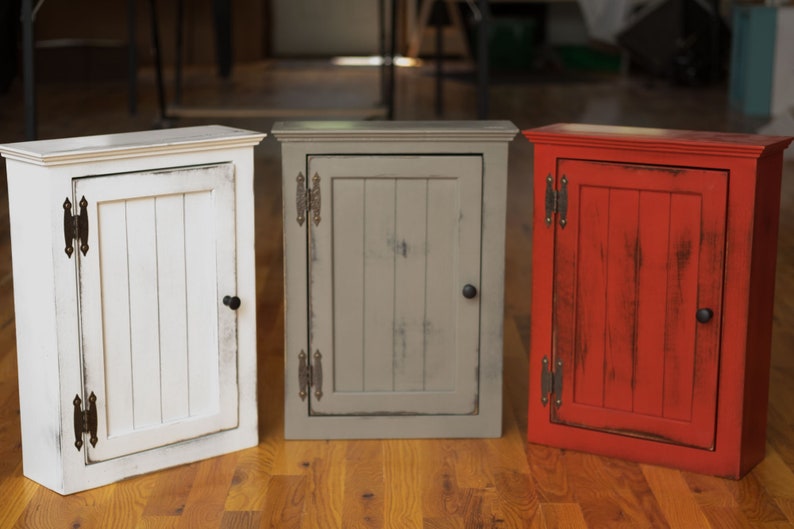 Farmhouse Medicine Cabinet, Farmhouse Style Bathroom Cabinet, Rustic Wall Cabinet, Cabinet with Barn Door, Apothecary Cabinet image 2