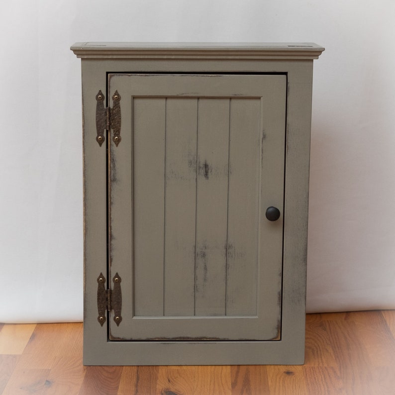 Farmhouse Medicine Cabinet, Farmhouse Style Bathroom Cabinet, Rustic Wall Cabinet, Cabinet with Barn Door, Apothecary Cabinet Gray