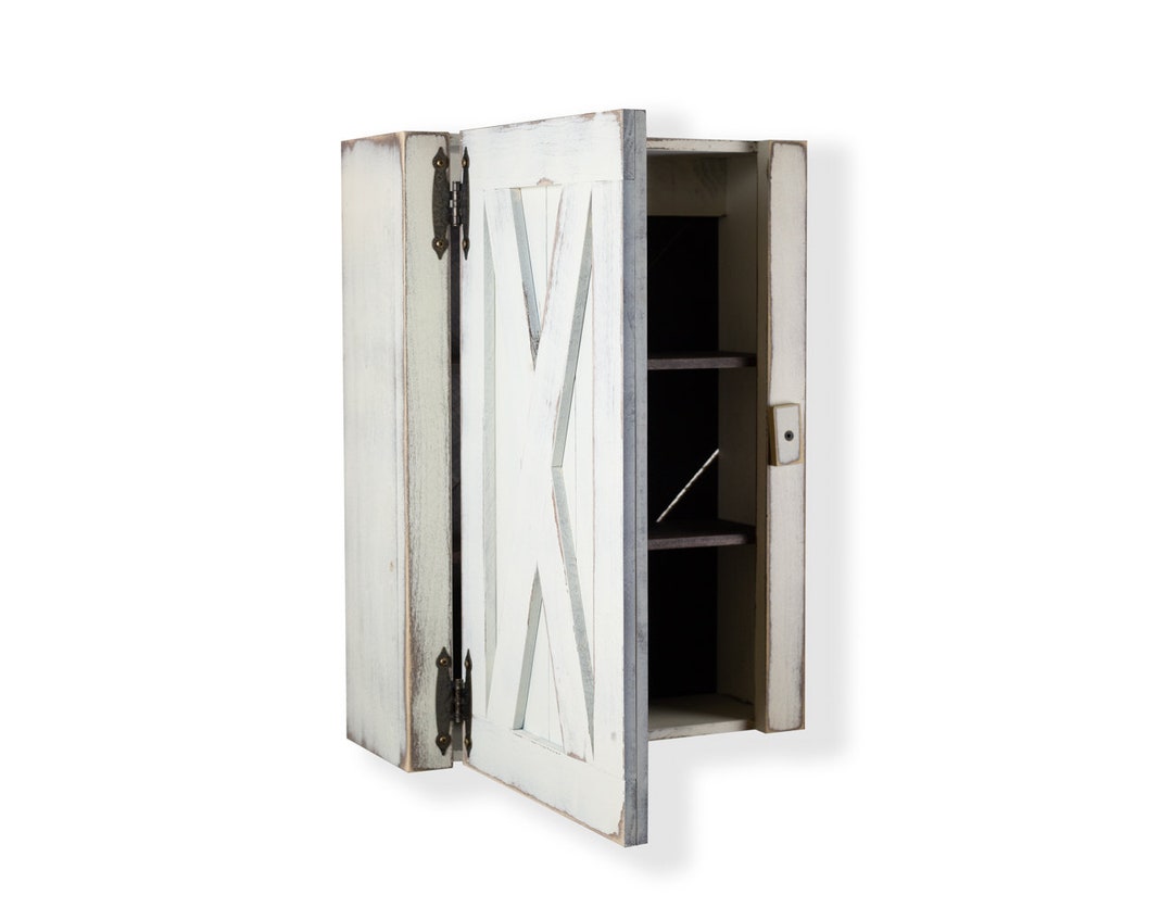 Farmhouse Medicine With Barn Door, Farmhouse Style Bathroom