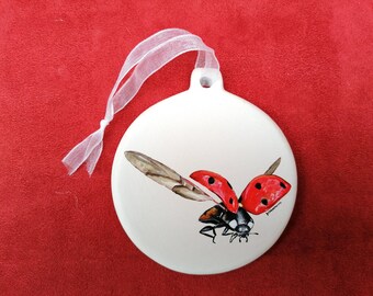 Ladybird, Ladybird Ceramic Bauble, Insect Decoration, Insect gifts, ladybird Gifts, Bauble, Gift, Bug Gifts, ladybug Bauble, Ladybug,