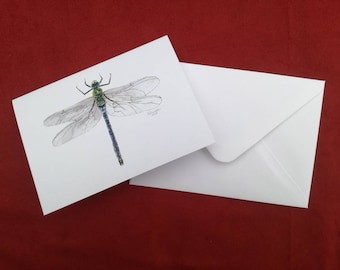 Emperor Dragonfly Card, Dragonfly card, Greetings card, Insect card, Bug card, Blank greetings card, Birthday card, Dragonfly, Cards