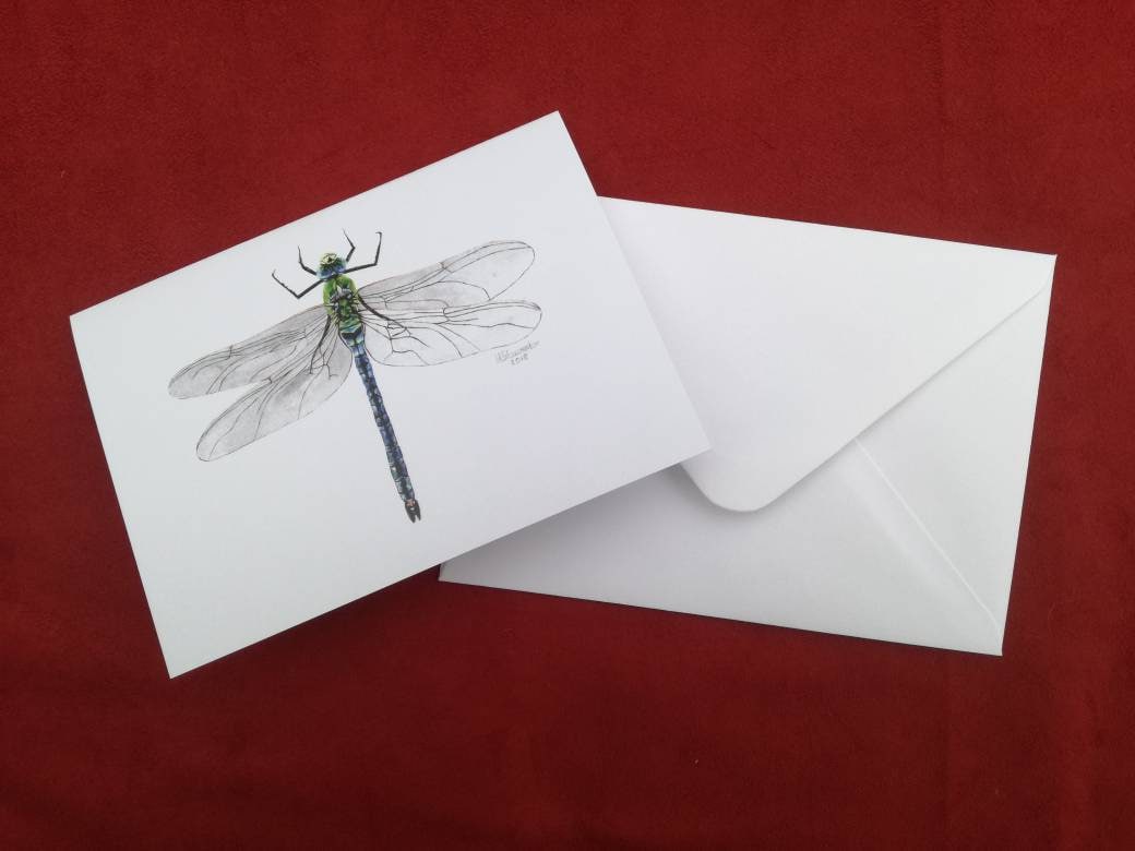 Emperor Dragonfly Card, Dragonfly card, Greetings card, Insect card, Bug card, Blank greetings card, Birthday card, Dragonfly, Cards