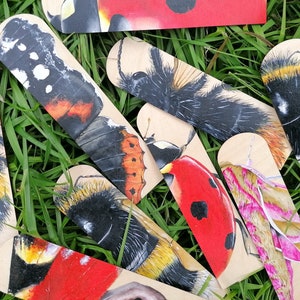 Red Tailed bee, Wooden Bookmark, Bee Bookmark, Bee Painting, Bookmark, Hand painted, insect bookmark, Painted Bookmark, Bee Artwork, Reading