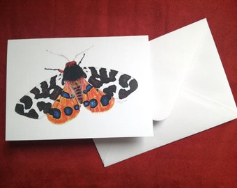 Garden Tiger Moth Card,Moth card, Greetings card, Insect card, Bug card, Animal cards, Blank greetings card, Birthday card, Tiger moth, Moth