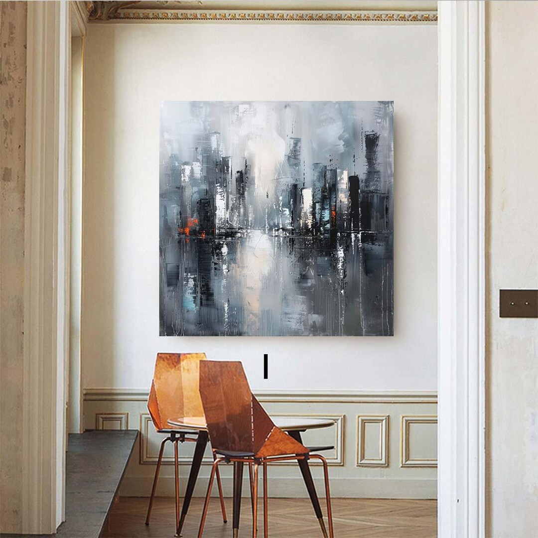 Gray Abstract Texture Painting: Extra Large Canvas Wall Art (unframed ...