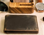 Slim Personalized Wallet,Minimalist Front Pocket Mens Wallet,Thin Leather Wallet,Engraved Wallet,Gift for Men,Boyfriend Gift,Gift for Him