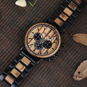 Anniversary Gift for Him,Wood Watch,Personalized Watch,Engraved Watch,Wooden Watch,Groomsmen Watch,Mens Watch,Boyfriend Gift for Men image 5