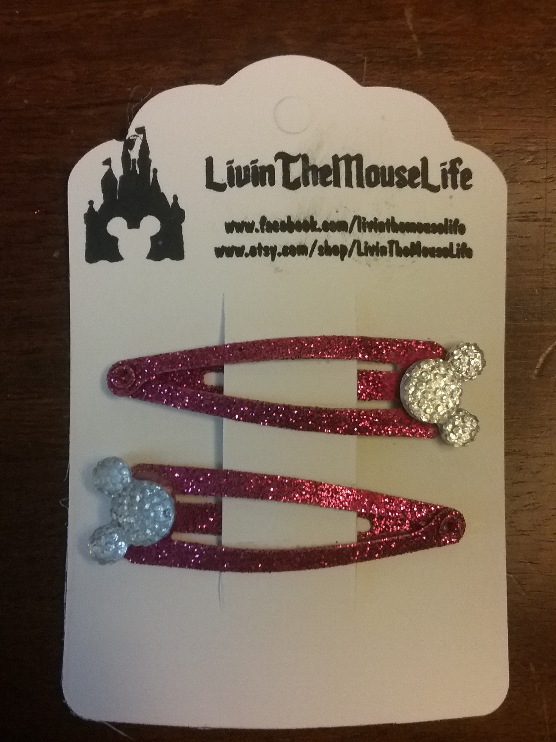 Mickey Bling Hair Barrettes Disney Inspired Etsy