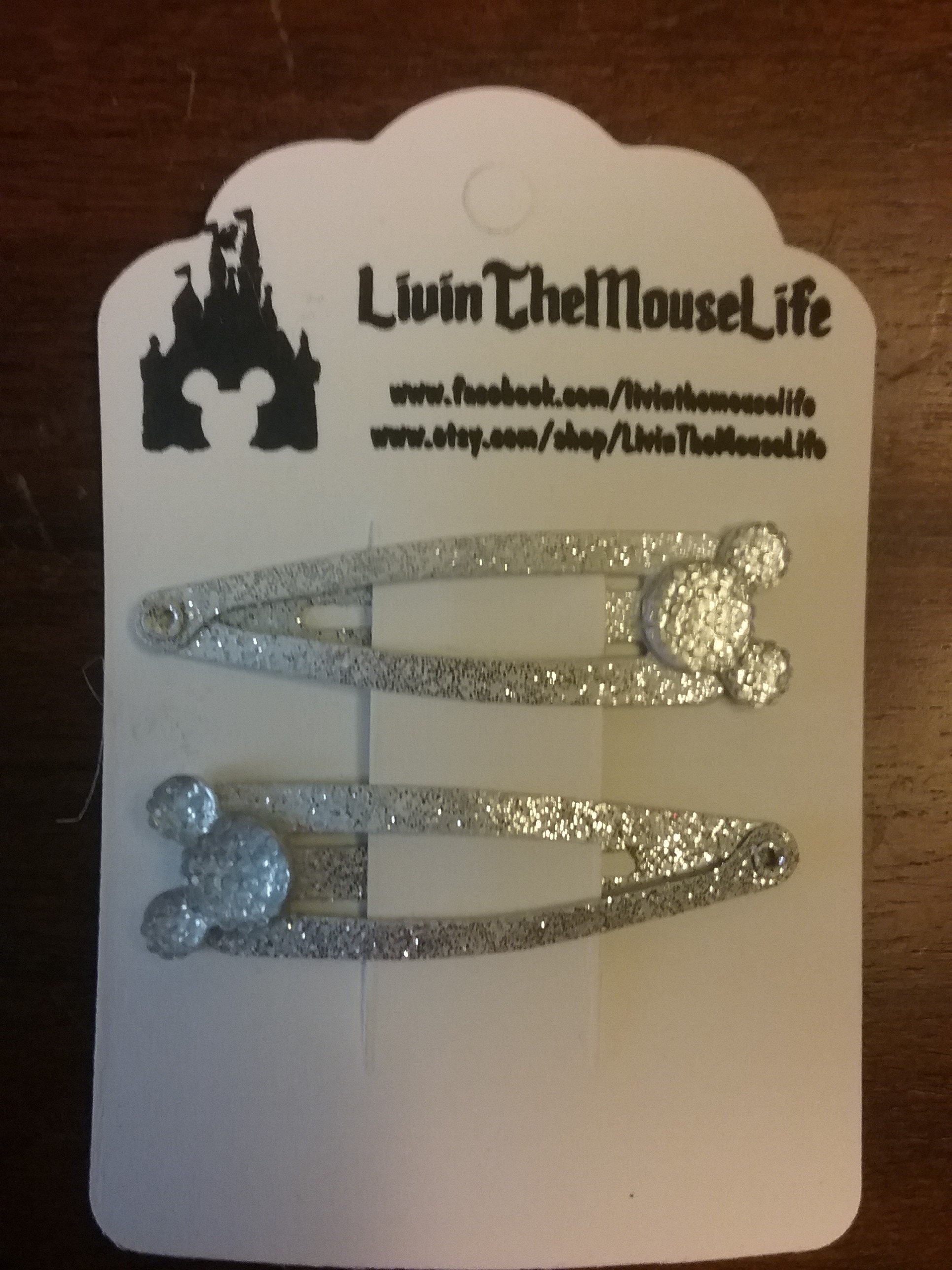 Mickey Bling Hair Barrettes Disney Inspired Etsy