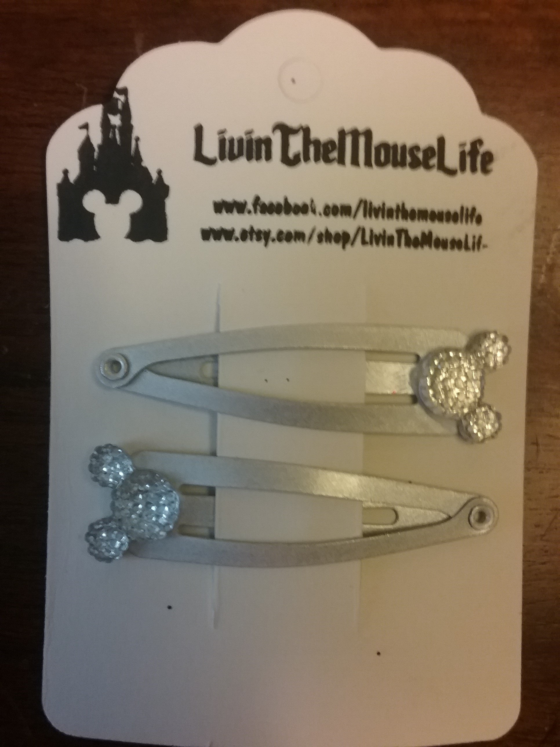 Mickey Bling Hair Barrettes Disney Inspired Etsy