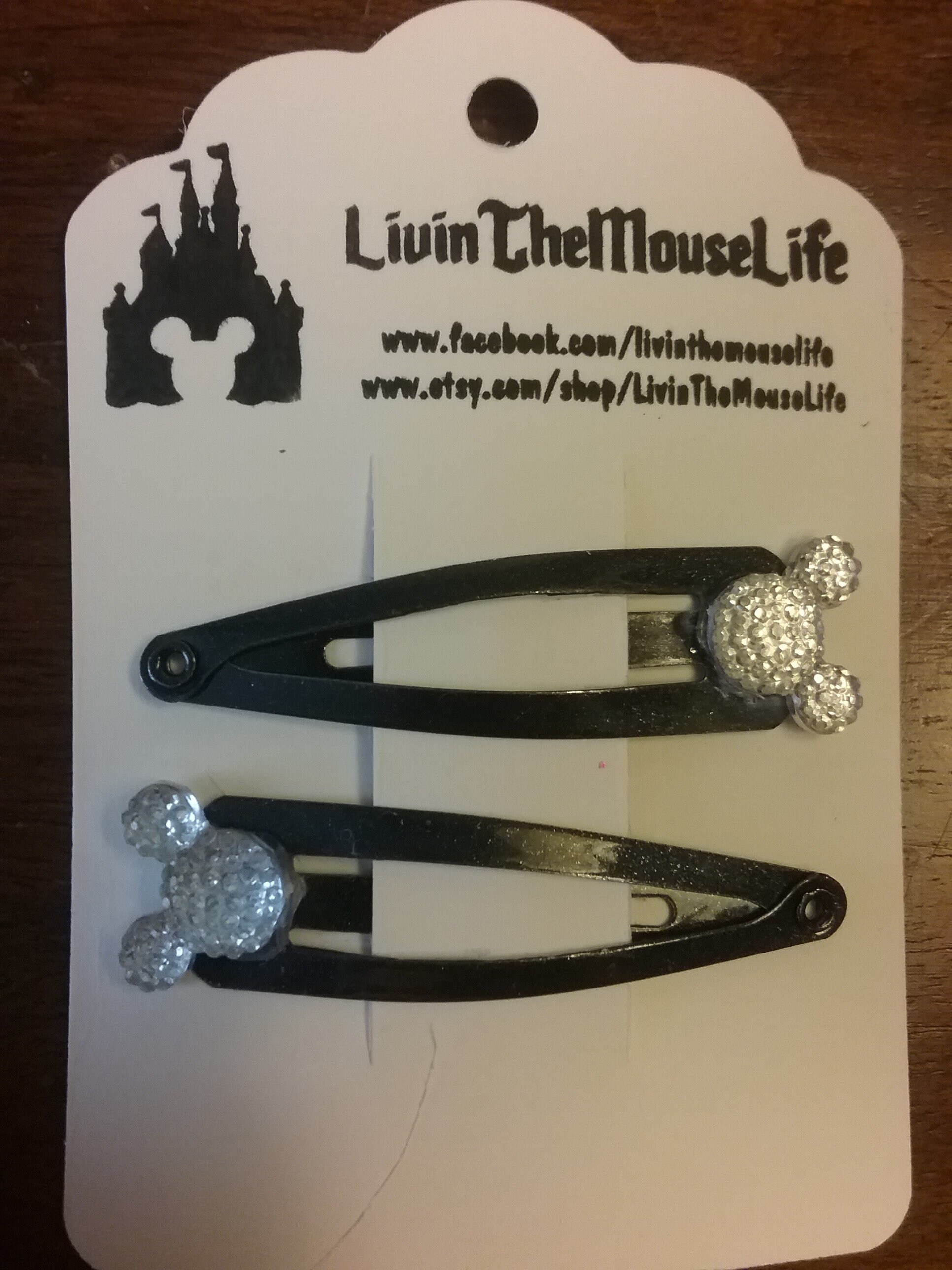 Mickey Bling Hair Barrettes Disney Inspired Etsy