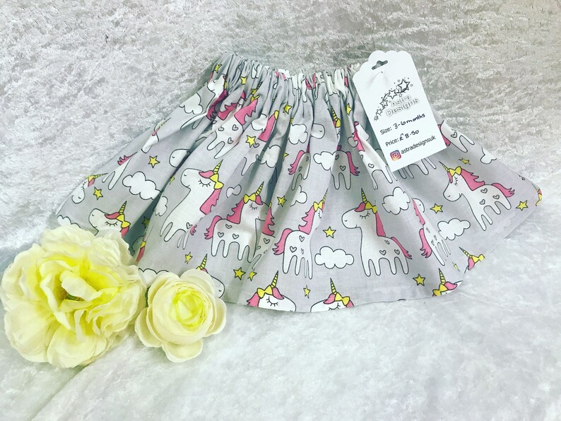 3-6 months. Baby girls unicorn skirt