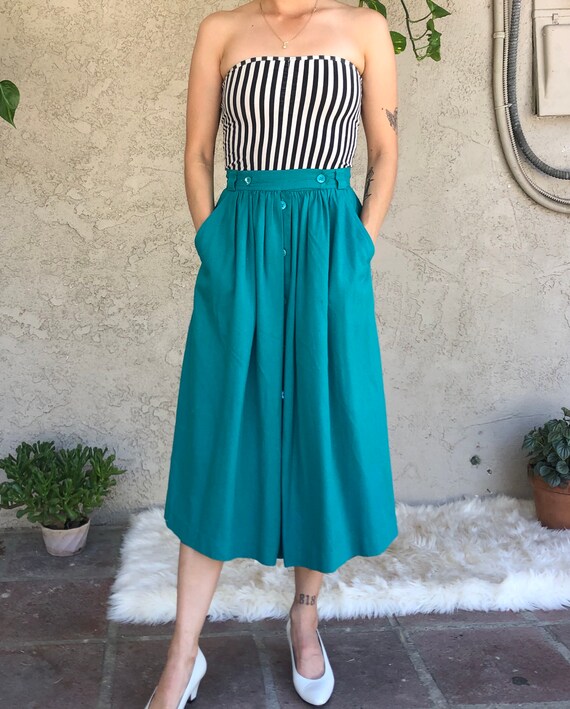 Teal Silk Skirt