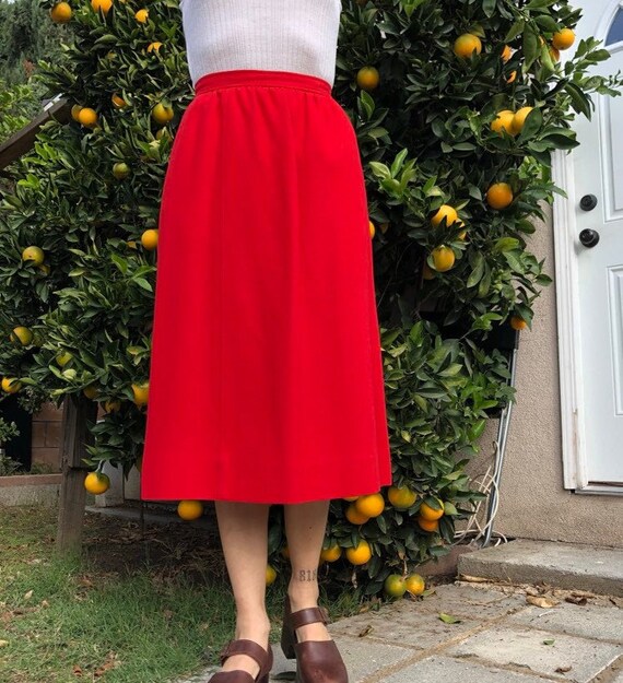 Bright Red High Waisted Skirt