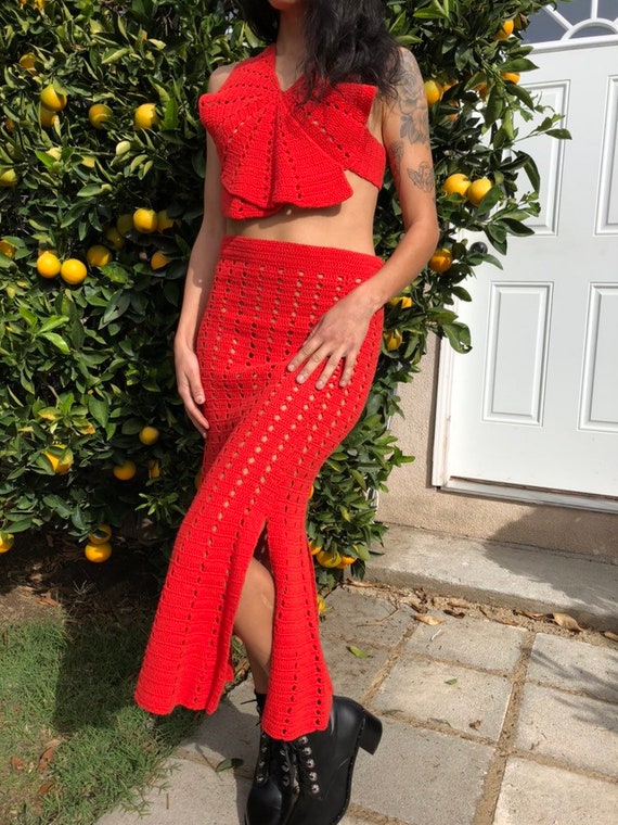 Crocheted Skirt Set