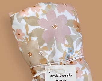 Floral Jungle Baby Girl Nursery Bedding Crib Sheet - Soft and Colorful Spring Pastel Flower Pattern