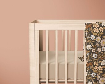 Thicket Floral Baby Swaddle Blanket: Soft and Cozy Custom Jersey Newborn Girl Swaddle Blanket with Bohemian Hand-Drawn Flowers