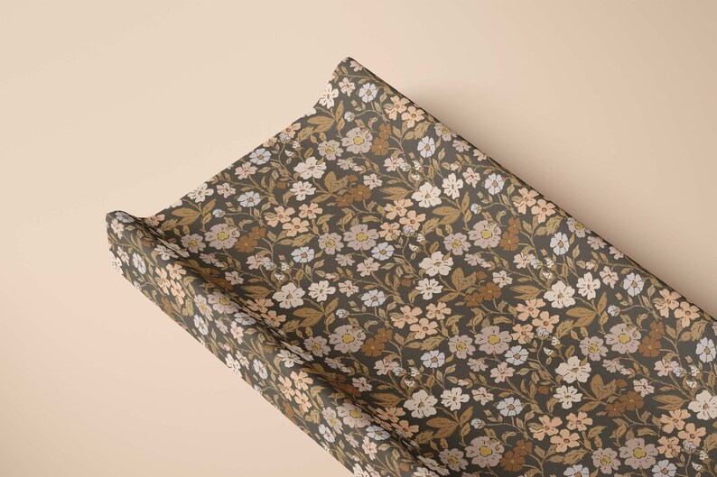 Adorable baby girl nursery decor. A stunning eclectic floral changing pad cover.