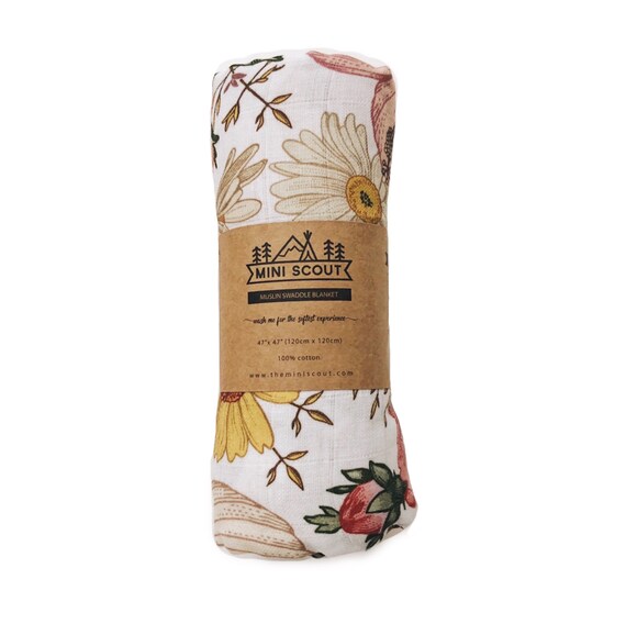 mini scout garden floral swaddle