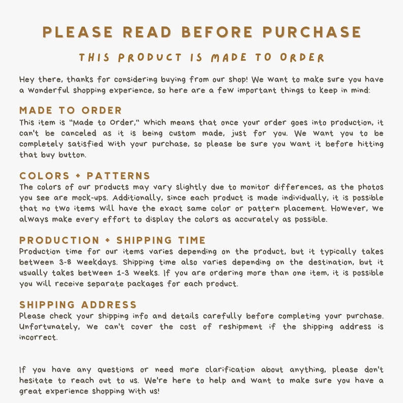infographic on made to order custom baby items