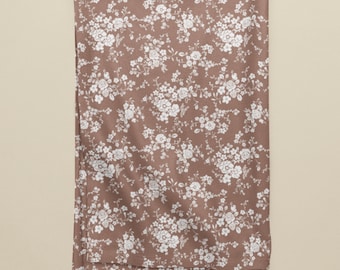 Vintage Floral Minky Baby Blanket: Dark Dusty Rose Fleece