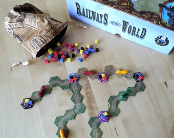 Railways of the World/Age of Steam Bag (5 Options) | Lined Drawstring Bag | Tabletop Gamers | Game Accessory