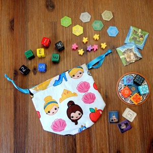 Princess Emojiland RPG Dice Bag | Game Bag | Token Bag | Lined Drawstring Bag | Tabletop Gamers, Role Players | Game Accessory