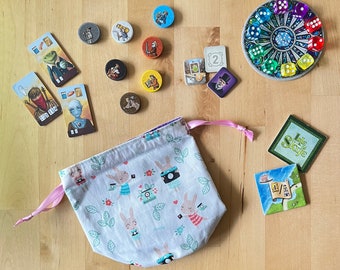 Camera Rabbits Dice Bag | Lined Drawstring Bag | Tabletop Gamers, Role Players | Game Accessory