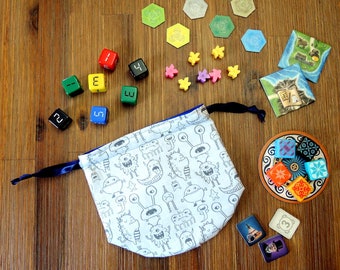 Super Bad Monsters Dice Bag | Lined Drawstring Bag | Tabletop Gamers, Role Players | Game Accessory