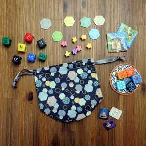 Fossil Hexagon Dice Bag | Lined Drawstring Bag | Tabletop Gamers, Role Players | Game Accessory