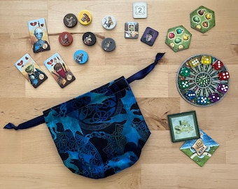 Dragon Fury (Blue) Dice Bag | Lined Drawstring Bag | Tabletop Gamers, Role Players | Game Accessory