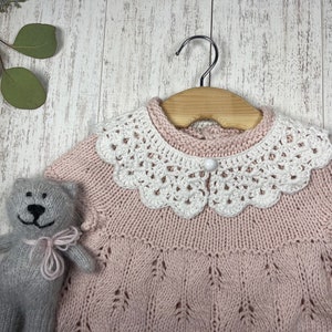 Knitted Lace Collar, Button or Tie on option